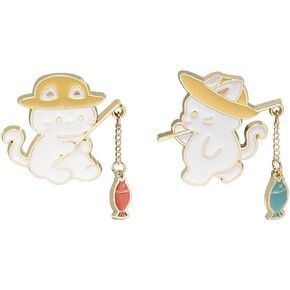 lianiser Cute Cat Enamel Pins for Backpacks Enamel Brooches Pins Bulk kawaii Cats Novelty Cartoon Animal Enamel Brooch Pins Lovely Mini Lapel Enamel Pins for Backpacks Set Badges Clothing Bags Jackets for Women Girl