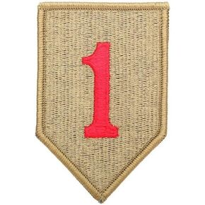 1st Infantry Division with Red #1 - OCP Patch with Hook Fastener (EA)