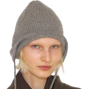 UNDERCONTROL Gold Brass Label Unisex Winter Cashmere Mixed String Ear Flap Windproof Warm Plain Fitted Beanie Korea Knit Hat