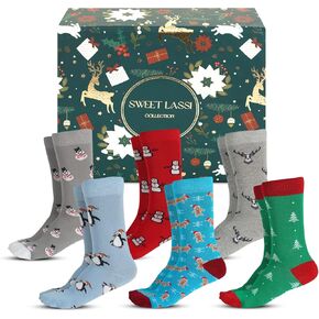 Winter Fun Sock Collection: 6-Pair Pack of Fragrant Festive Christmas Holiday Footwear, Designer Apparel for Men, US 1 Size Fits All 7-12 in Saudi Arabia