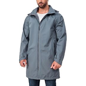Little Donkey Andy Men's Waterproof Rain Jacket Outdoor Lightweight Mountain Windbreaker Long Coat for Hiking,Golf,Travel