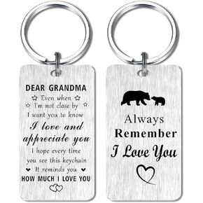 Jzxwan Grandma Keychain Gifts, I Love You Grandmother Gifts, Appreciate Grandma Birthday Gifts Mothers Day Christmas Key Chain, Grandmother Xmas Present