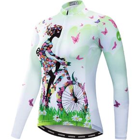 Women's Biking Jersey Long Sleeve Cycling Shirt Top Lady Bike Jerseys