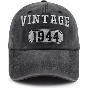 Vintage 1944 Baseball Hat for Men Women, Funny Adjustable Cotton Embroidered 80th Birthday Baseball Cap
