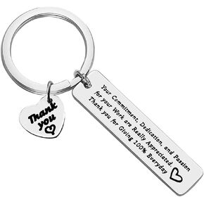 Employee Keychain Appreciation Gift Your Commitment, Dedication, and Passion for your Work are really appreciated Keyring Thank You Gift for Nurse Doctor Coach Volunteer Social Worker Nanny Jewelry