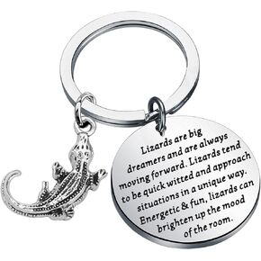 bobauna Lizard Keychain Bearded Dragon Jewelry Reptile Gift Lizards Are Big Dreamers For Lizard Enthusiast Lover