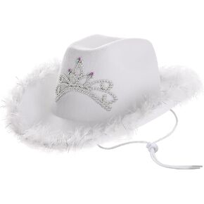 قبعة رعاة البقر من LINOCOUTON مع ريش تاج التاج للبالغين والنساء والفتيات in Kuwait