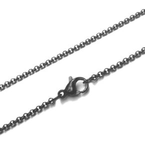 Black Stainless Steel Necklace Chain Lobster Clasp Closure (16-30 Inch)
