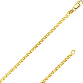 REAL 14K Solid Gold Italian Yellow White Gold 1.7mm Flat Open wheat Link Chain Necklace- Made in Italy-14 Karat with Lobster Claw or Spring Ring Clasp Include Gift Box with Order (SPG2D) (1.7 MM 18 Inches14K Yellow Gold ITALY)