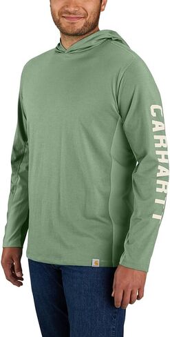 Carhartt Men's Force Relaxed Fit Midweight Long-Sleeve Logo Graphic Hooded T-Shirt in Saudi Arabia