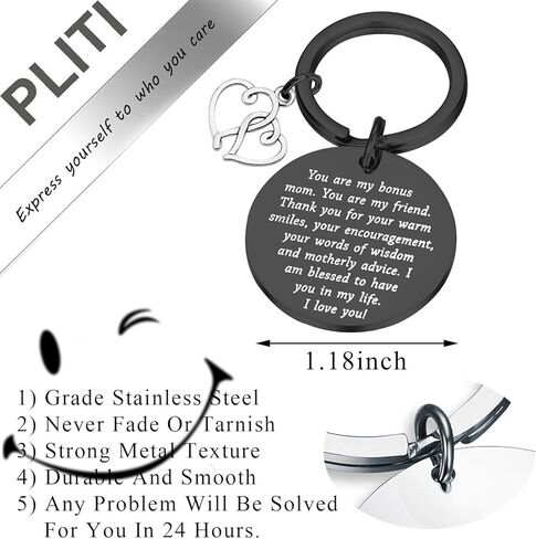 PLITI Step Mom Gift هدية عيد الأم للأم الأم وزوجة الأب والأم في القانون سلسلة المفاتيح in Kuwait
