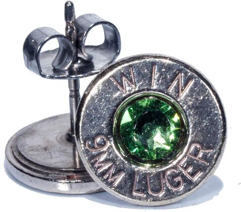 9mm Palladium Plated Stud Earrings w/BirthStone Swarovski Crystals- Clear (WIN) in Saudi Arabia