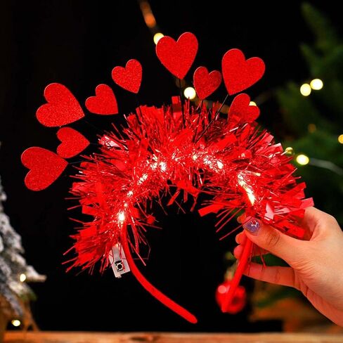 Aceorna تضيء هالو Headbands بريق القلب نجوم هالو التيجان Led متوهجة الشعر هوب مضيئة زي خوذة للنساء in Kuwait