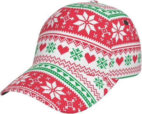 Cute Christmas Holiday Baseball Hat Women Men Xmas Snowflake Santa Adjustable Snapback Baseball Cap in Kuwait
