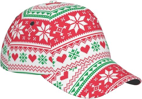 Cute Christmas Holiday Baseball Hat Women Men Xmas Snowflake Santa Adjustable Snapback Baseball Cap in Kuwait