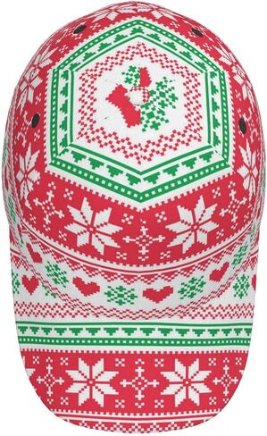 Cute Christmas Holiday Baseball Hat Women Men Xmas Snowflake Santa Adjustable Snapback Baseball Cap in Kuwait