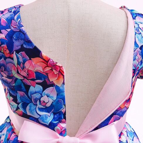 فستان Uhnice Flower Girl مزين بالورود مكشكش لحفلات الزفاف in Kuwait