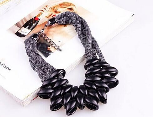Chunky Layered Tassel Choker Jewelry Sets for Women Girls,African Bib Tribal Collar Necklace,Huggie Hoop Circle Earrings and Shiny Cubic Zirconia Bracelet,3pcs Statement Fashion Trendy Jewelry Gifts in Saudi Arabia