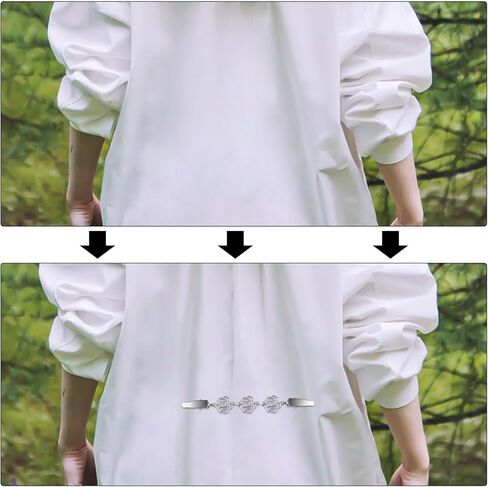 6pcs Vintage Cardigan Clips to Hold Sweater Together, 6 Styles Dress Clips Back Cinch Alloy Waist Cincher Clasp for Shawl Cloak Scarf Shirt Women Clothing Accessories (Sliver) in Saudi Arabia