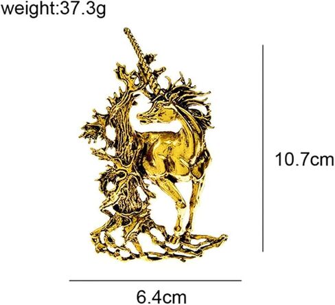 خمر كبيرة الذهب يونيكورن دبابيس للنساء الرجال الجمال الجنية الحصان بروش التلبيب شارة بدبوس ل بدلة معطف سترة قميص in Kuwait