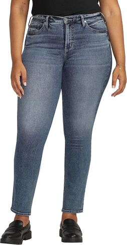 Silver Jeans Co. Women's Plus Size Most Wanted Mid Rise Straight Leg Jeans in Saudi Arabia
