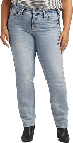 Silver Jeans Co. Women's Plus Size Most Wanted Mid Rise Straight Leg Jeans in Saudi Arabia