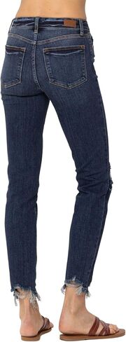 Judy Blue Women's Mid-Rise Chopped Hem Relaxed Fit Jeans in Saudi Arabia