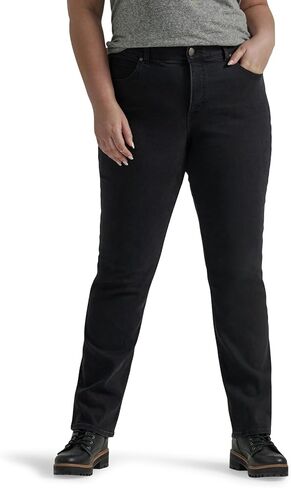 Lee Women's Size Ultra Lux Comfort with Flex Motion Straight Leg Jean, Midnight Bloom, 18 Plus Petite in Saudi Arabia