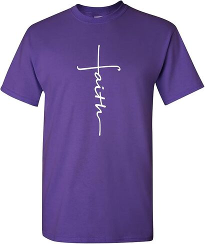 Simple Faith Cross Religious Unisex Short Sleeve Printed Tee Shirt in Saudi Arabia