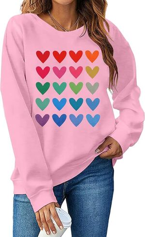 KIMSOONG عيد الحب بلوزات للنساء الحب البلوز مضحك عيد الحب قمصان الحب القلب البلوز كلمات المحملة القمم in Kuwait