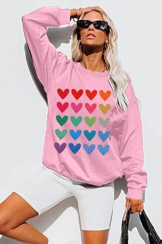 KIMSOONG عيد الحب بلوزات للنساء الحب البلوز مضحك عيد الحب قمصان الحب القلب البلوز كلمات المحملة القمم in Kuwait