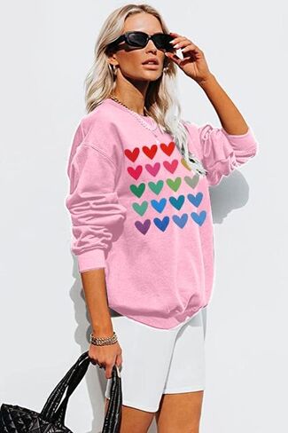 KIMSOONG عيد الحب بلوزات للنساء الحب البلوز مضحك عيد الحب قمصان الحب القلب البلوز كلمات المحملة القمم in Kuwait