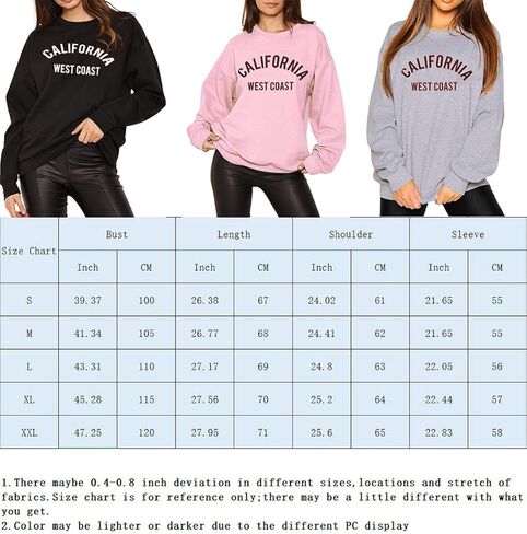 HeSaYep Women's Oversized Sweatshirt Crewneck Boyfriend Long Sleeve Pullover Letter Graphic Jumper in Kuwait