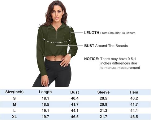سترة Tanst Sky النسائية بربع سحاب مقصوص وأكمام طويلة وحاشية برباط وخفيفة الوزن ومريحة in Kuwait