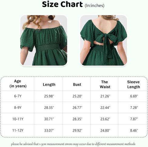 فستان صيفي للفتيات من URMAGIC برباط خلفي منقط سويسري بأكمام قصيرة على شكل حرف a للشاطئ فستان صيفي للحفلات للفتيات من سن 6 إلى 12 سنة in Kuwait