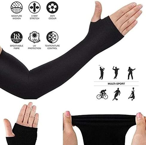 Lets Slim Women's and Men's UV Protection Cooling Arm sleeves Cover Gloves with Thumb Hole for Biking, Scotty and sportsGREENPORT Lets Slim Women's and Men's UV Protection Cooling Arm in Kuwait