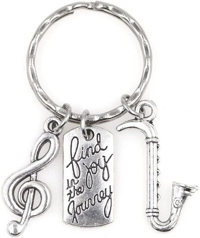 It's All About...You! Find Joy in The Journey Treble Clef Saxophone Jazz Keychain 113O in Kuwait