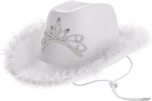 قبعة رعاة البقر من LINOCOUTON مع ريش تاج التاج للبالغين والنساء والفتيات in Kuwait