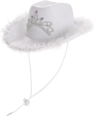 قبعة رعاة البقر من LINOCOUTON مع ريش تاج التاج للبالغين والنساء والفتيات in Kuwait