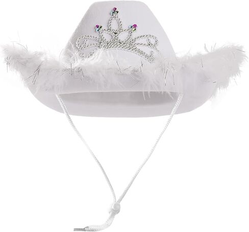 قبعة رعاة البقر من LINOCOUTON مع ريش تاج التاج للبالغين والنساء والفتيات in Kuwait