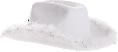 قبعة رعاة البقر من LINOCOUTON مع ريش تاج التاج للبالغين والنساء والفتيات in Kuwait