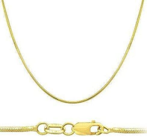 Solid 14k Yellow Gold Round Snake Chain Necklace .8mm 18" in Saudi Arabia