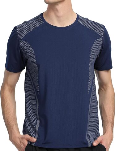 Men's Gym Athletic Workout Running T Shirts Short Sleeve Quick Dry Moisture Wicking Performance Sport Muscle Tees Tops in Kuwait