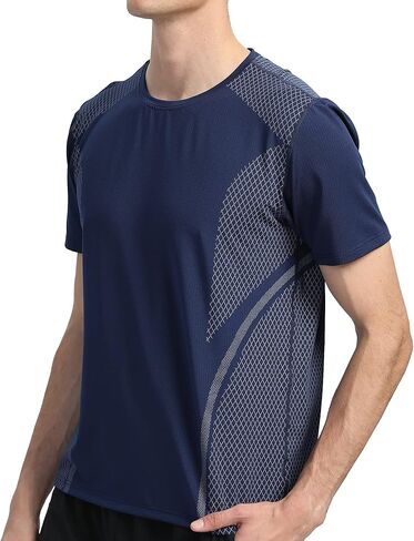 Men's Gym Athletic Workout Running T Shirts Short Sleeve Quick Dry Moisture Wicking Performance Sport Muscle Tees Tops in Kuwait