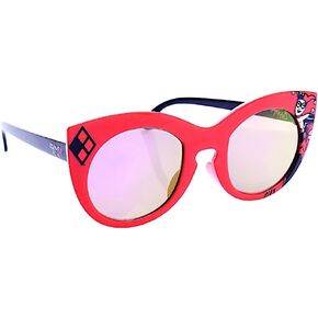 Sun-Staches Harley Quinn Arkaid Party Favors Costume Sunglasses, UV400 Lenses - Red Frame, One Size Fits Most