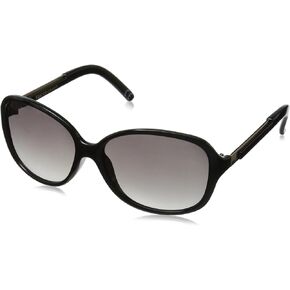 Foster Grant Women's Luanne Oval Sunglasses, Black/Smoke Gradient, 57 mm