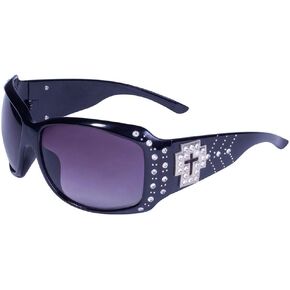 Global Vision La Cruz Womens Motorcycle Fashion Sunglasses Black with Gradient Smoke Lens