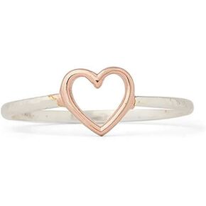 Pura Vida Silver-Plated Open Heart Ring - .925 Sterling Silver Band Design - Sizes 5-9