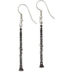 Clarinet Earrings, Black, Harmony Jewelry