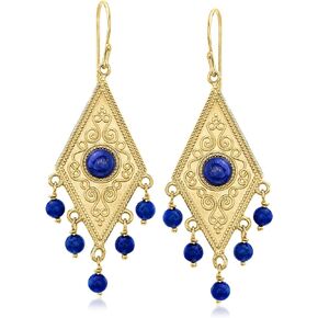 Ross-Simons Lapis Drop Earrings in 18kt Gold Over Sterling